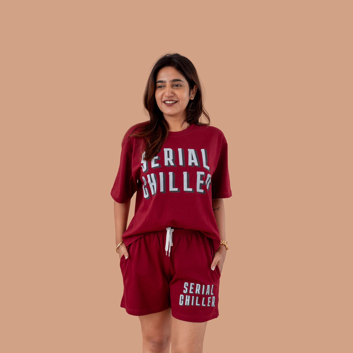 Serial Chiller - Oversized co-ord | 100% Biowash Cotton | Relaxed Women Loungewear