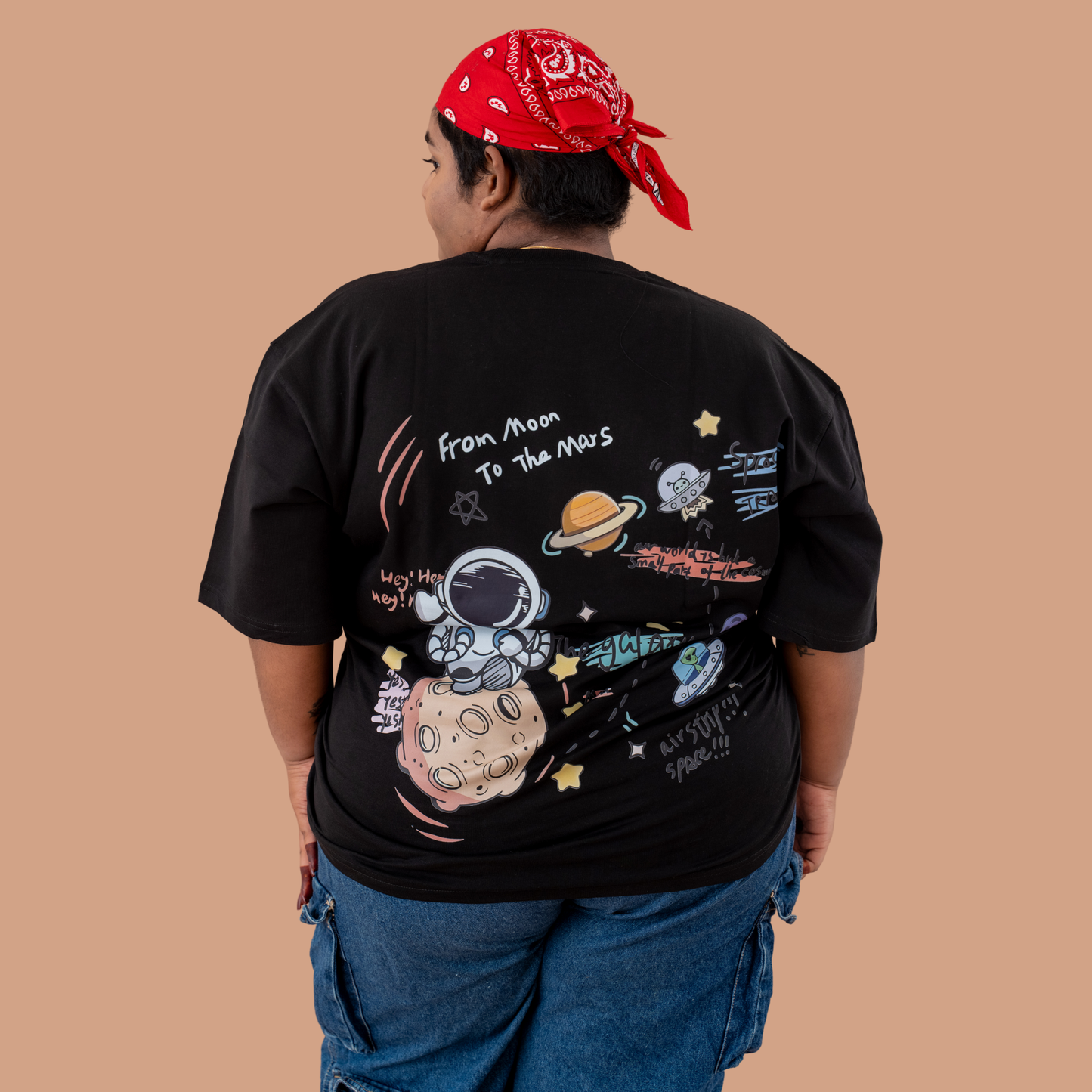 Spaced Out Oversized Tee | Unisex Oversized Tee | French Terry Cotton 260 GSM