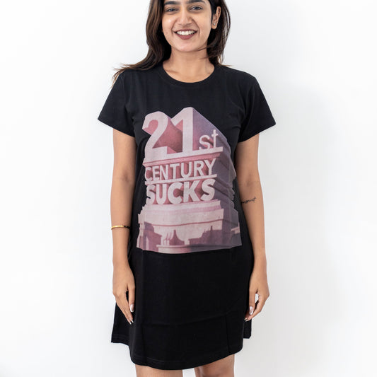 Modern Meltdown Long Tee | 100% Biowash Cotton | Women Loungewear