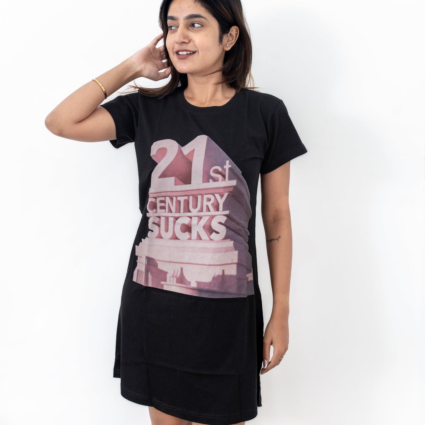 Modern Meltdown Long Tee | 100% Biowash Cotton | Women Loungewear